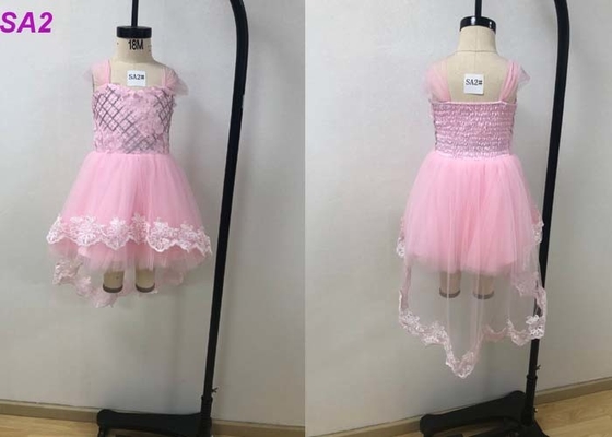 夏の任意結婚披露宴の多色のためのピンクのフロックの子供のフラワー・ガールの服